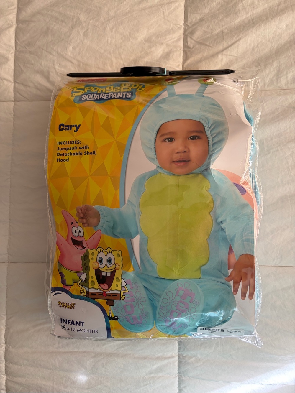 Gary the snail infant size 6 to 12 month costume set